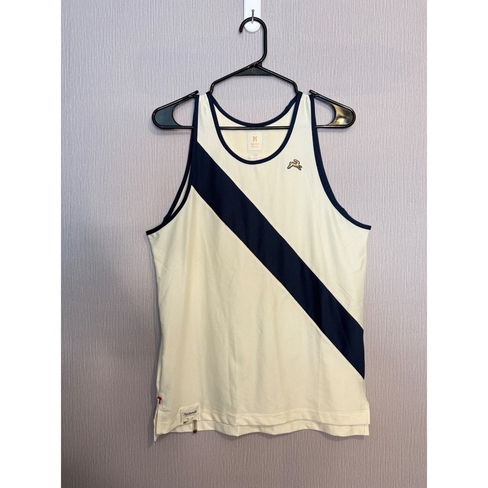 Tracksmith Van Cortlandt Singlet  IVORY/NAVY Size M